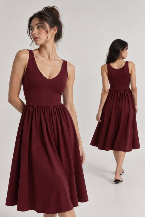 BAQI Cali Two-Way Asymmetrical Midi Dress
