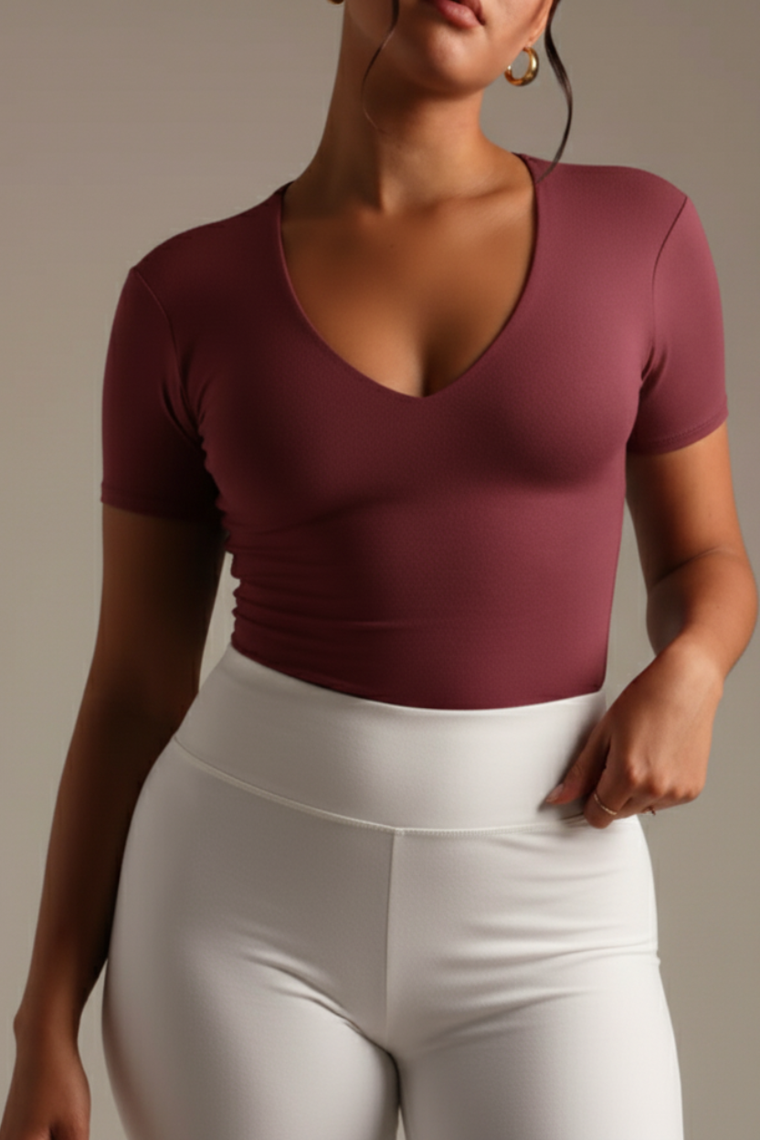 BAQI Signature Sammy V Neckline Basic Top