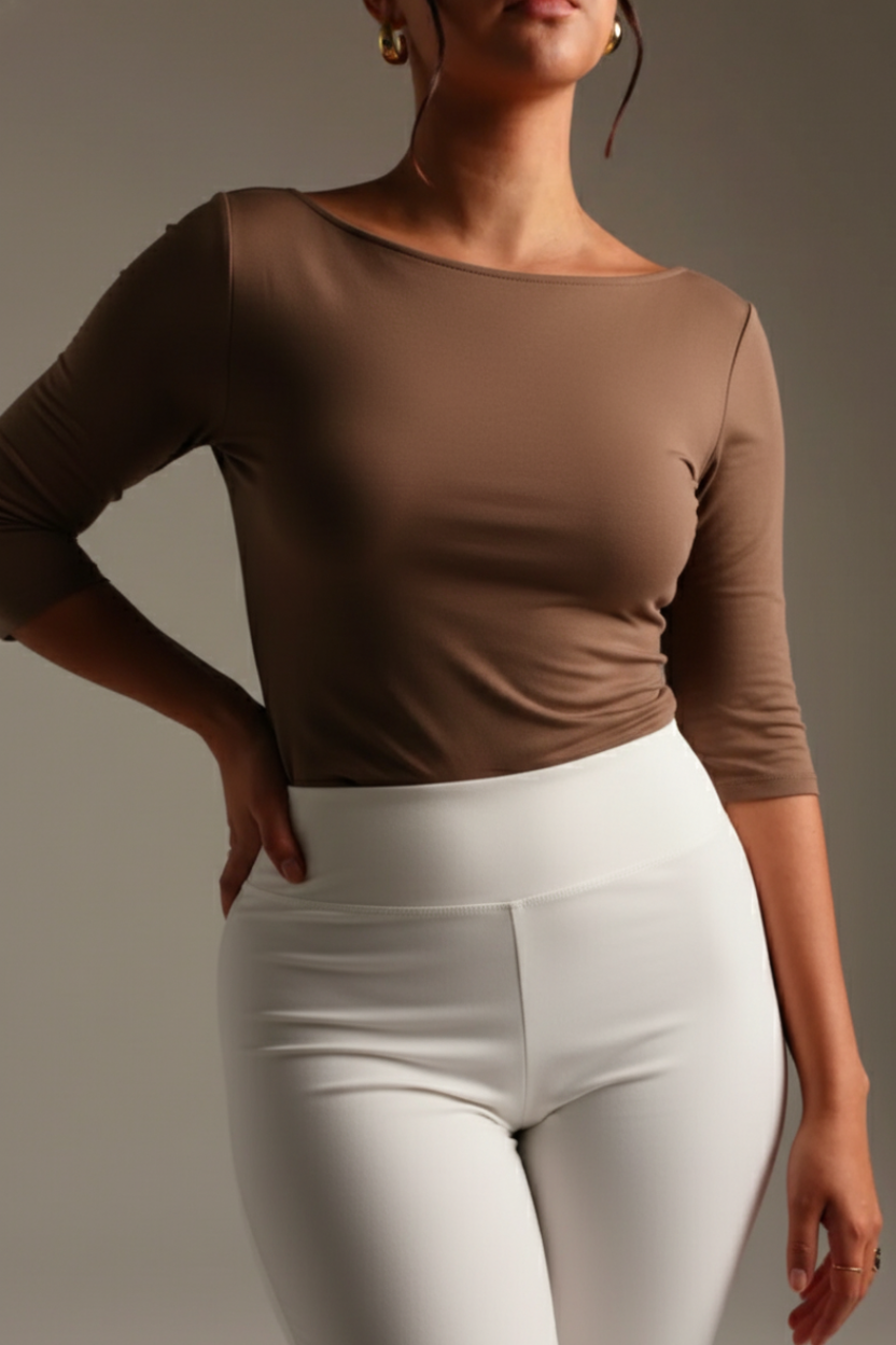 (Curves) BAQI Signature Irina Boat Neck Top