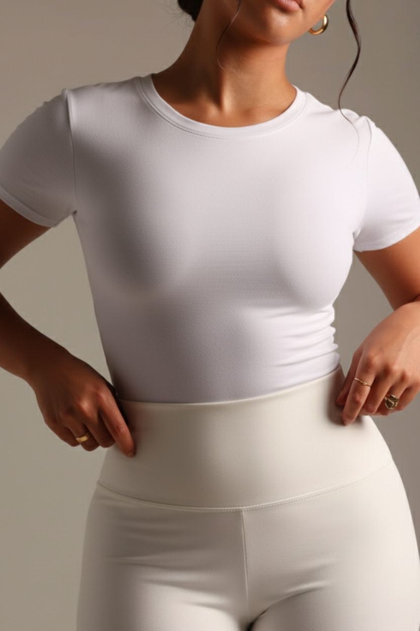 (Curves) BAQI Signature Baby Crew Mid Length Short Sleeves