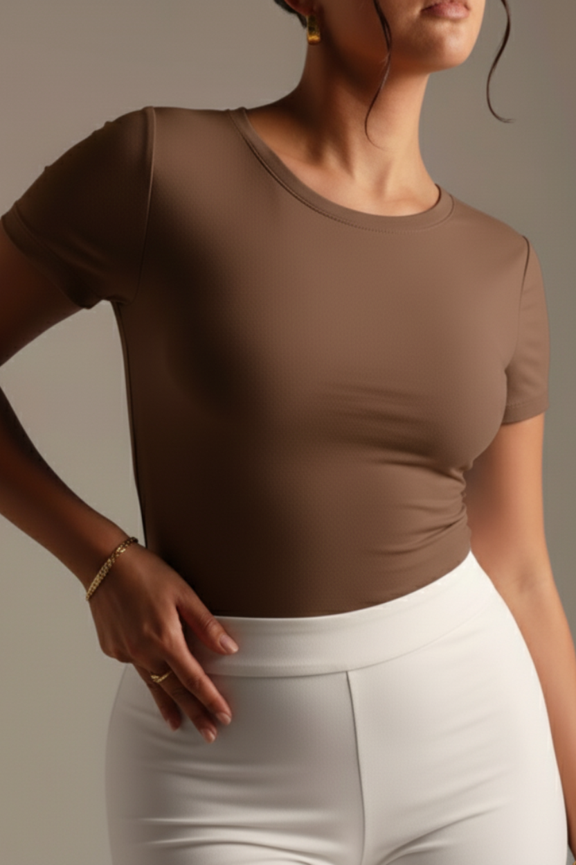 BAQI Signature Anna Round Neck Short Sleeves Basic Tshirt