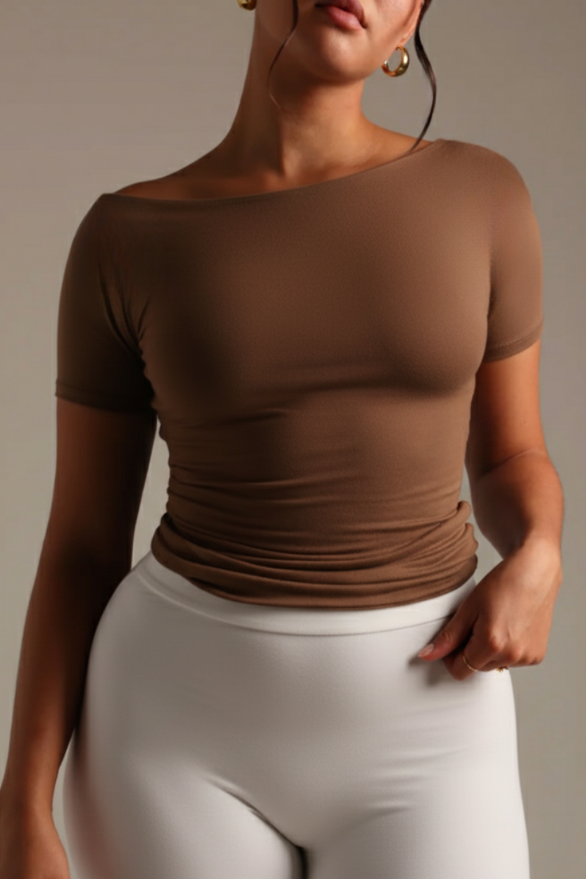 BAQI Signature Ivanka Off Shoulder Sheer Top